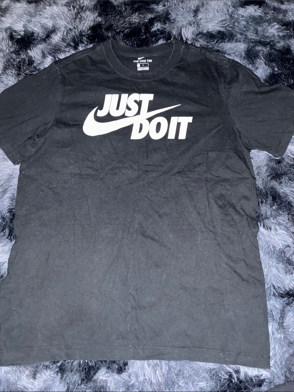 Nike Black T-Shirt with White "Just Do It" Logo men’s large LG